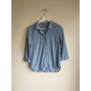 H&M light blue scalloped collar button down shirt